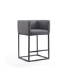 Manhattan Comfort Embassy Counter Stool in Grey and Black (Set of 3) 3-CS011-GY